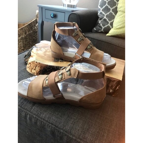 Sorel Toreda Carly Sandal Tan Size 7.5 gladiator strappy - Picture 3 of 8